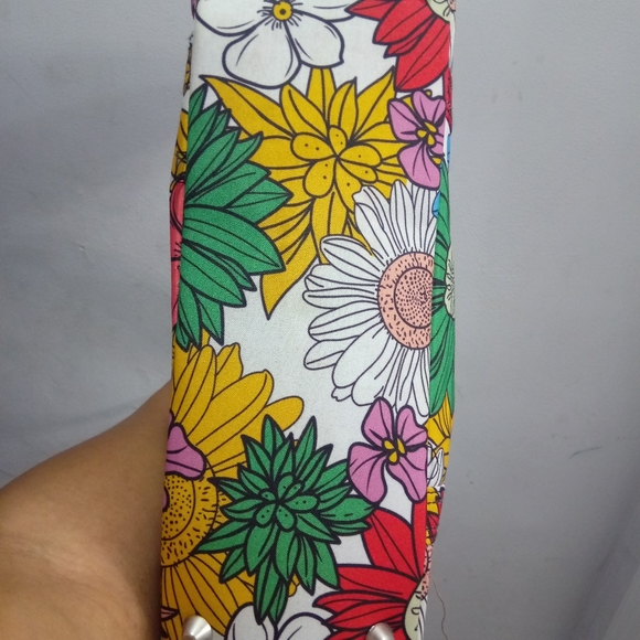 CHOCOLATE NEW YORK EUC FORAL TOTE BAG ZIPPER CLOSURE BEAUTIFUL COLORS VERY CLEAN - Picture 7 of 13